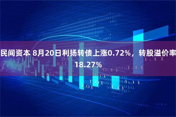 民间资本 8月20日利扬转债上涨0.72%，转股溢价率18.27%